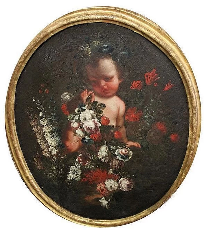 Bambino tra i fiori - attribuito